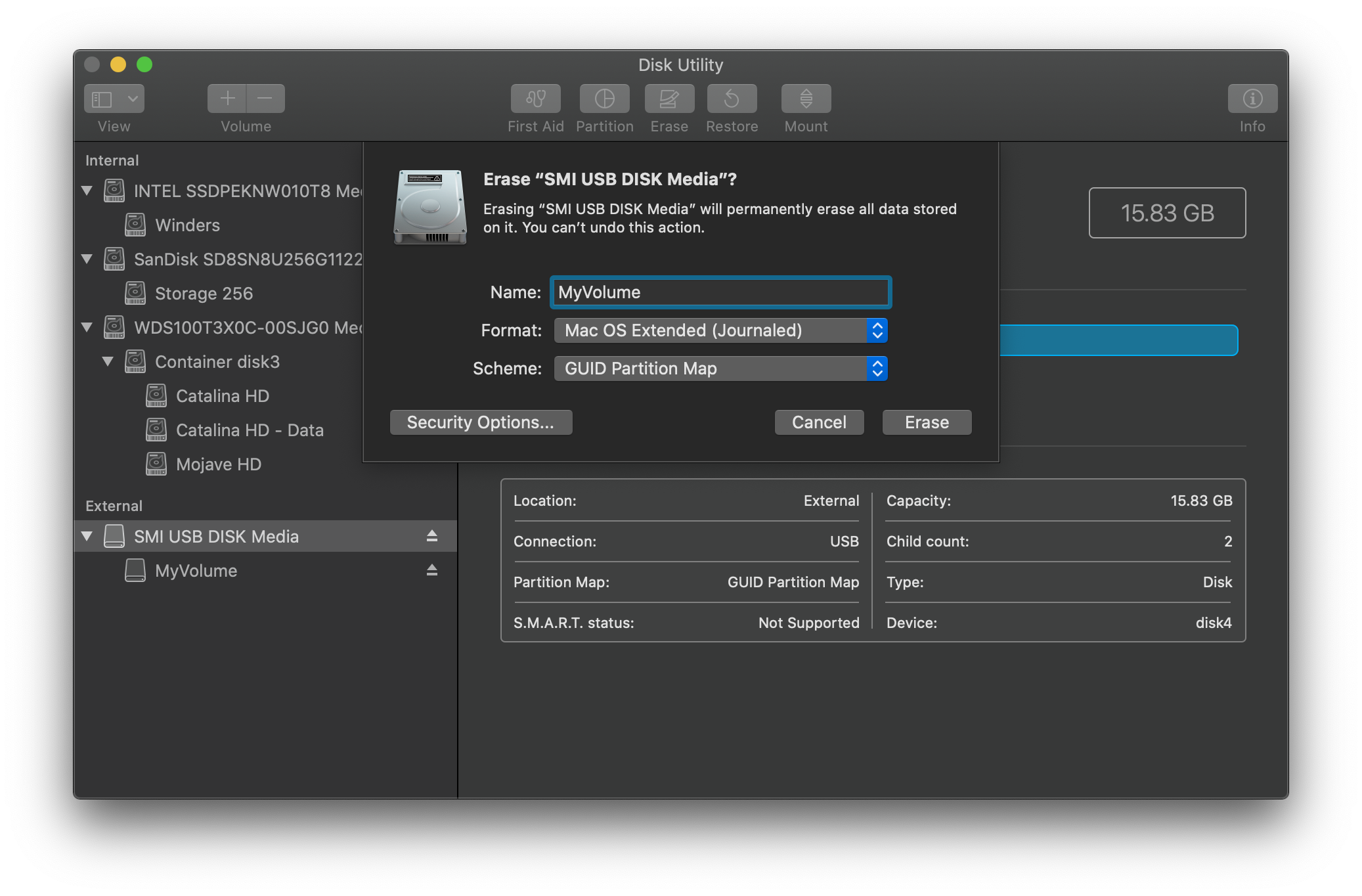 Formatting the USB